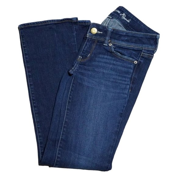 American Eagle Jeans Womens Size 0 Slim Boot Stretch Blue Denim 2010 AEO - Picture 5 of 11